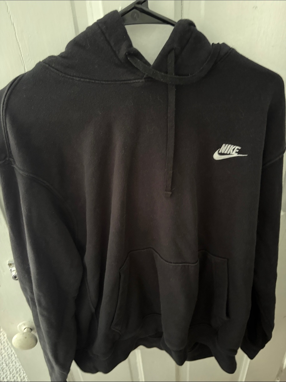 Nike Black Pullover Hoodie with White Swoosh